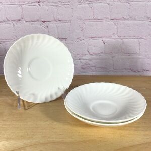 Vintage Minton White Fife Saucer - 3 Pieces